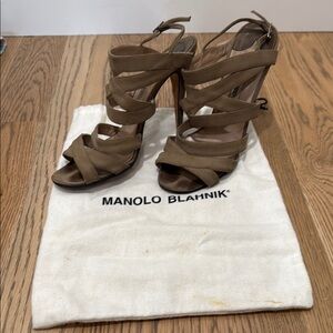 Manolo Blahnik Brown Strappy Heels